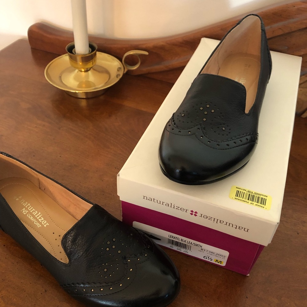 Naturalizer sz 6.5 Lerato Black Oxford flats